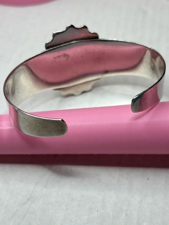 VTG - Mexican 925 ONYX Cuff Bracelet - Picture 3 of 6